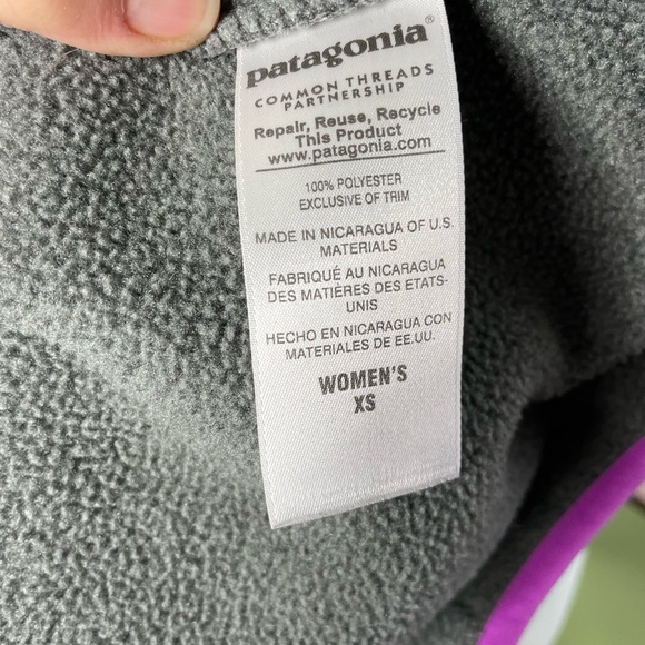 Patagonia Synchilla fleece pullover sweater sweatshirt jacket gray purple - Picture 9 of 9